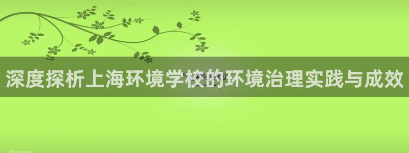 凯发官网首页：深度探析上海环境学校的环境