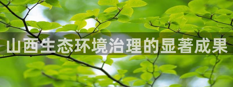 k8凯发|山西生态环境治理的显著成果